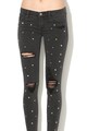 Tally Weijl Blugi skinny cu rupturi decorative si nituri Femei