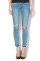 Tally Weijl Blugi skinny cu talie joasa si rupturi decorative la nivelul genunchilor Zoe Femei