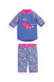 JoJo Maman Bebe Set de tricou si bermude cu protectie UV si imprimeu Fete