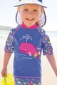 JoJo Maman Bebe Set de tricou si bermude cu protectie UV si imprimeu Fete