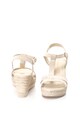 Marco Tozzi Sandale tip espadrile wedge de piele intoarsa si piele peliculizata Femei