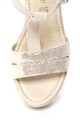 Marco Tozzi Sandale tip espadrile wedge de piele intoarsa si piele peliculizata Femei