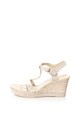 Marco Tozzi Sandale tip espadrile wedge de piele intoarsa si piele peliculizata Femei