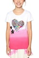 DESIGUAL Tricou cu decolteu rotund si design in degrade Fete