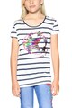 DESIGUAL Tricou cu decolteu rotund si imprimeu grafic frontal Fete