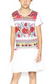 DESIGUAL Rochie cu talie joasa si motive etnice si florale Fete