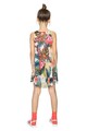 DESIGUAL Rochie cu talie Empire fara maneci cu imprimeu tropical Fete