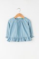 United Colors of Benetton Bluza din chambray cu terminatie cu volane Fete