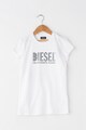 Diesel Tricou cu decolteu rotund si logo cauciucat Tempi Fete