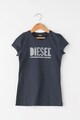 Diesel Tricou cu decolteu rotund si logo cauciucat Tempi Fete