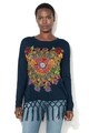 DESIGUAL Пуловер PARADISE с флорална шарка и фина плетка Жени
