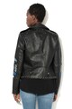 DESIGUAL Jacheta biker de piele sintetica cu broderie pe maneca Naomie Femei