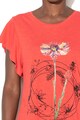 DESIGUAL Тениска Andrew с щампа и ръкави тип пеперуда Жени