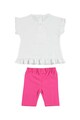 iDO Kids Set de tricou si colanti cu detalii cu volane Fete