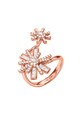 Folli Follie Inel fara inchidere din argint 925 cu placaj auriu rose si zirconia Star Flower Femei