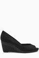 NEXT Pantofi wedge de piele intoarsa sintetica cu varf decupat Femei