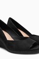 NEXT Pantofi wedge de piele intoarsa sintetica cu varf decupat Femei