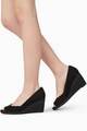 NEXT Pantofi wedge de piele intoarsa sintetica cu varf decupat Femei