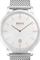 HUGO BOSS Ceas quartz rotund cu bratara cu model plasa Barbati