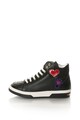 Love Moschino Magas szárú műbőr sneakers cipő foltrátétekkel női