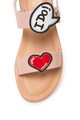 Love Moschino Кожени сандали с отворена пета и декоративни апликации Жени