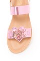 Love Moschino Sandale slingback din piele cu logo metalic Femei