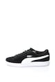 Puma Pantofi sport de piele si piele intoarsa Smash v2, Negru/Alb Fete