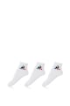 Le Coq Sportif Set de sosete scurte cu detalii striate - 3 perechi, Unisex Femei