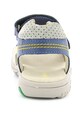 Kickers kids Sandale de piele cu insertii perforate si benzi velcro Platino Baieti