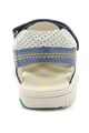 Kickers kids Sandale de piele cu cusaturi contrastante si insertii perforate Platinium Baieti