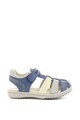 Kickers kids Sandale de piele cu cusaturi contrastante si insertii perforate Platinium Baieti