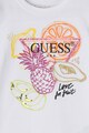 GUESS JEANS Tricou cu paiete si broderii Fete