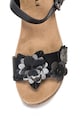 Oakoui Sandale de piele sintetica, cu platforma si aplicatii florale Gianna Femei