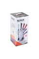 Nava Set 5 cutite + ascutitor + foarfeca  otel inoxidabil cu suport acrilic Femei