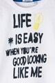 Aygey Памучна тениска с текстова щампа Момчета