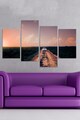 4Decor Set de tablouri de panza cu imprimeu cu peisaj - 4 piese Femei