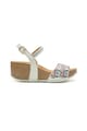 DESIGUAL Sandale wedge slingback de piele sintetica cu broderie Femei