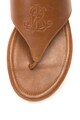 Lauren Ralph Lauren Papuci flip-flop de piele cu logo in relief Deandra Femei