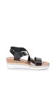 Zee Lane Sandale wedge slip-on de piele cu insertii metalizate Femei