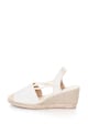 Oakoui Sandale wedge tip espadrile cu aspect de satin Glossy Femei