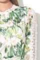 NISSA Дълга копринена рокля с флорална шарка и дантелени елементи Жени