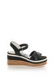 U.S. Polo Assn. Sandale wedge de piele sintetica cu insertie de pluta Toledo Femei