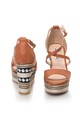 Francesco Milano Sandale wedge tip espadrile din piele sintetica Femei