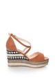 Francesco Milano Sandale wedge tip espadrile din piele sintetica Femei