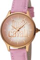 JUST CAVALLI Ceas cu mecanism quartz si curea de piele cu model crocodil. Femei