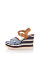 Enrico Coveri Sandale wedge din denim si piele sintetica Femei