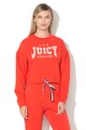 Juicy Couture Bluza cu imprimeu logo si terminatii nefinisate, Rosu/Alb, S Femei