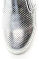 John Galliano Pantofi slip-on de piele, cu aspect metalizat si detalii perforate Femei