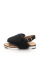 UGG Sandale slingback de piele cu par scurt, cu bareta separatoare Holly Femei