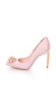 Ted Baker Pantofi de satin cu strasuri si toc cu aspect metalizat Peetch 2 Femei